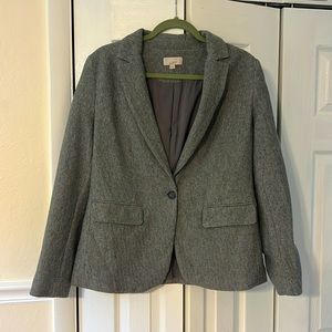 Loft Herringbone Grey Blazer size 10
